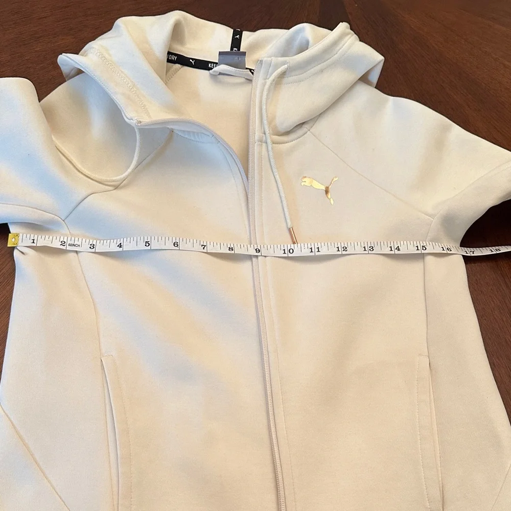 PUMA Cream Zip-Up Hoodie • Cozy Athletic Style • Women’s Size Small - Picture 7 of 11